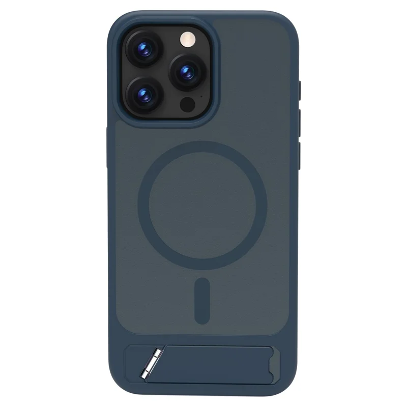 LEREACH Le-Chic Series For iPhone 15 Pro Case Compatible with MagSafe Kickstand TPU + PC Phone Cover - Blue