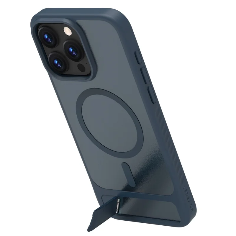 LEREACH Le-Chic Series For iPhone 15 Pro Case Compatible with MagSafe Kickstand TPU + PC Phone Cover - Blue