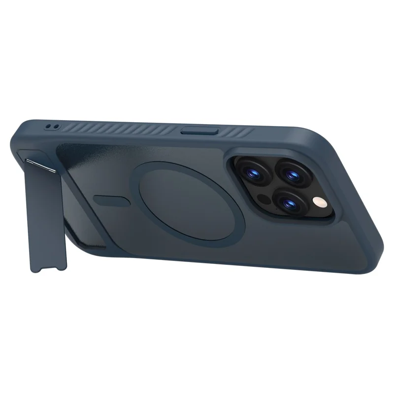 LEREACH Le-Chic Series For iPhone 15 Pro Case Compatible with MagSafe Kickstand TPU + PC Phone Cover - Blue