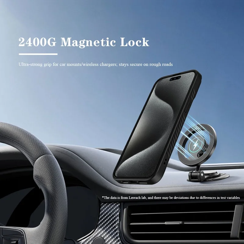 LEREACH Le-Chic Series For iPhone 15 Pro Case Compatible with MagSafe Kickstand TPU + PC Phone Cover - Blue