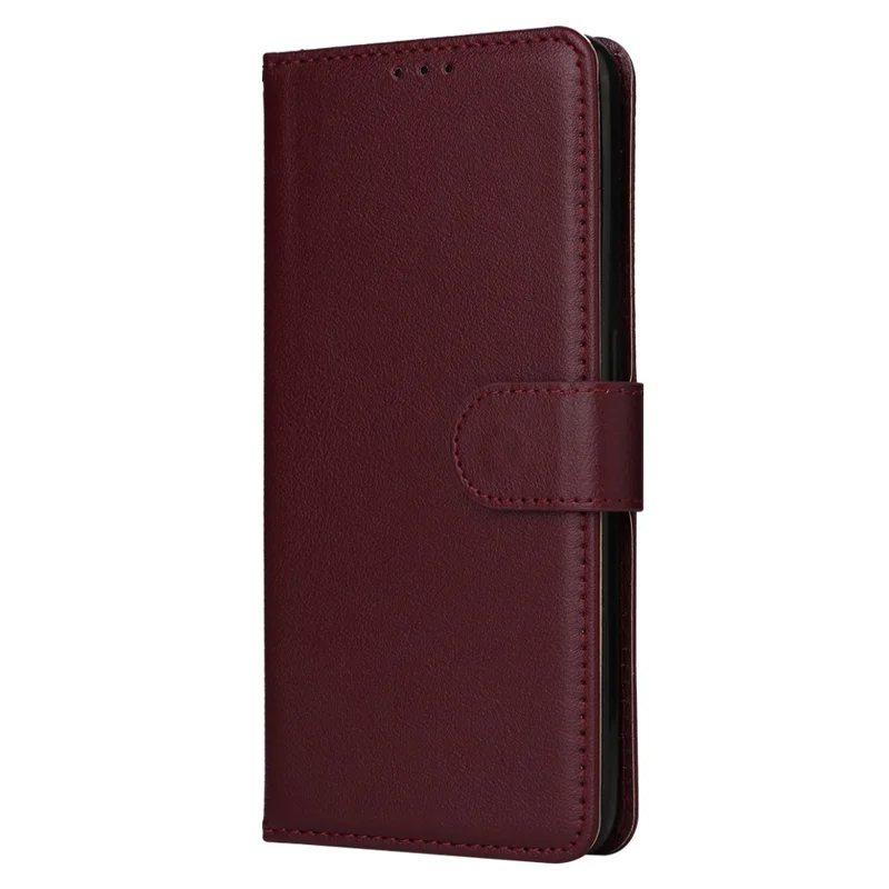 Capa de telefone para Realme 14 5G / Neo7x 5G / P3 5G / 14T 5G, Carteira Suporte de Visualização Capa de Couro PU com Alça de Pulso - Vermelho Vinho