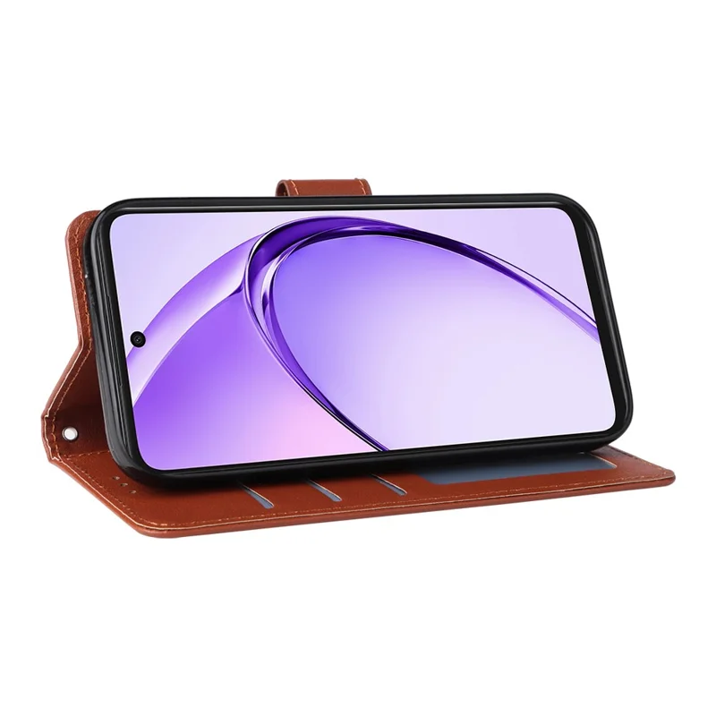 Phone Case For Oppo A5 Pro 5G (Global) / 4G (Global) / A5 Energy 5G (China) , Wallet Stand View PU Leather Cover with Wrist Strap - Brown
