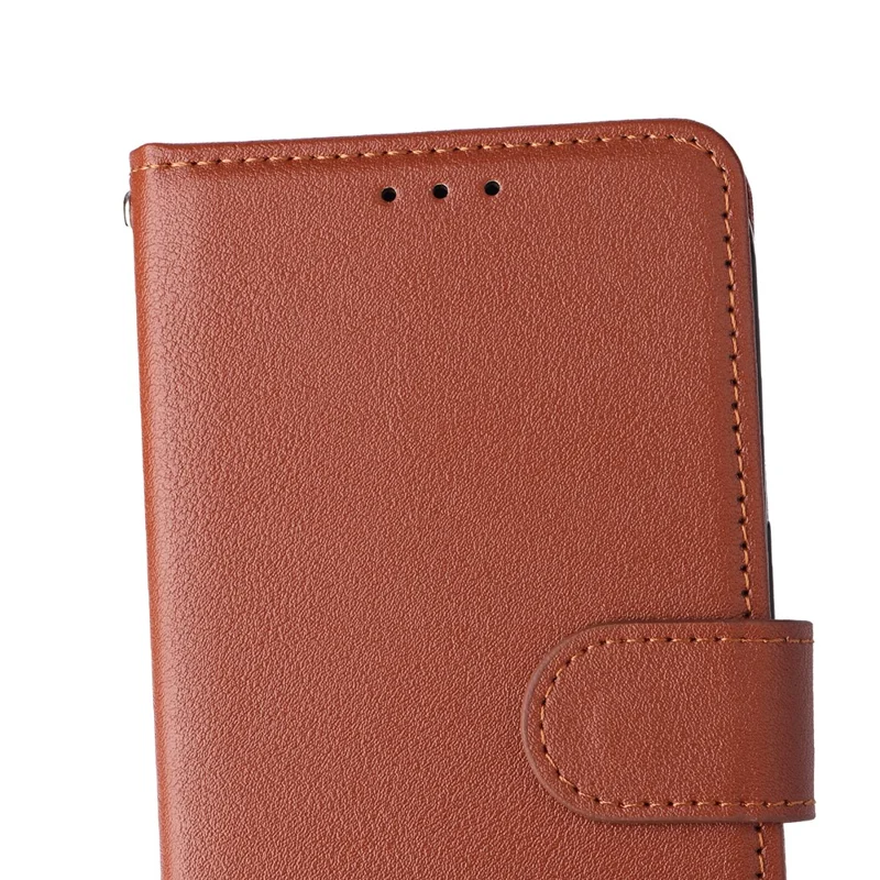 Phone Case For Oppo A5 Pro 5G (Global) / 4G (Global) / A5 Energy 5G (China) , Wallet Stand View PU Leather Cover with Wrist Strap - Brown