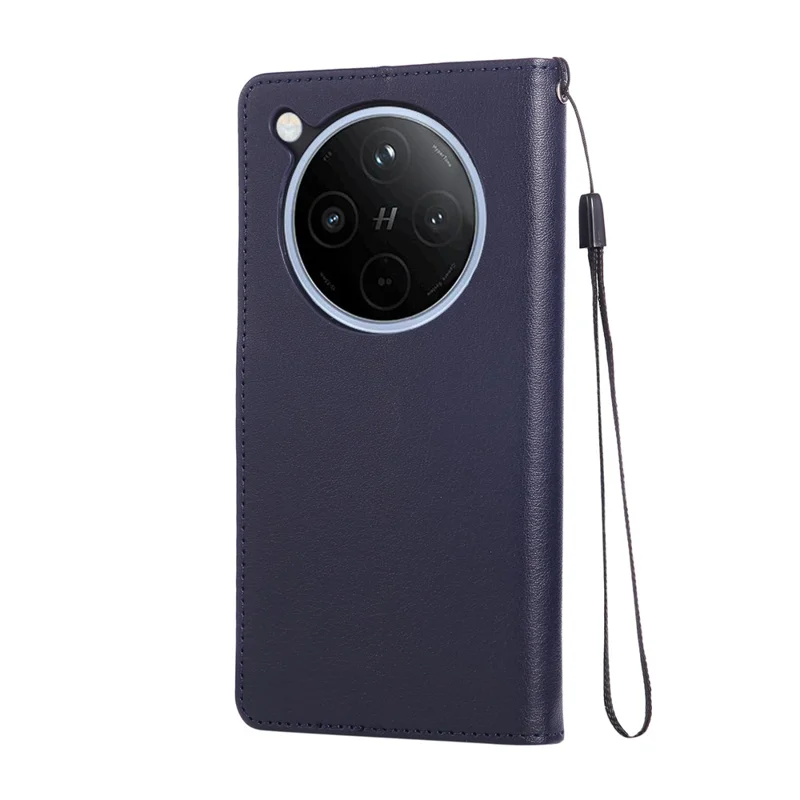 Étui portefeuille pour Oppo Find X8 5G avec support, housse de téléphone en cuir PU avec dragonne - Bleu
