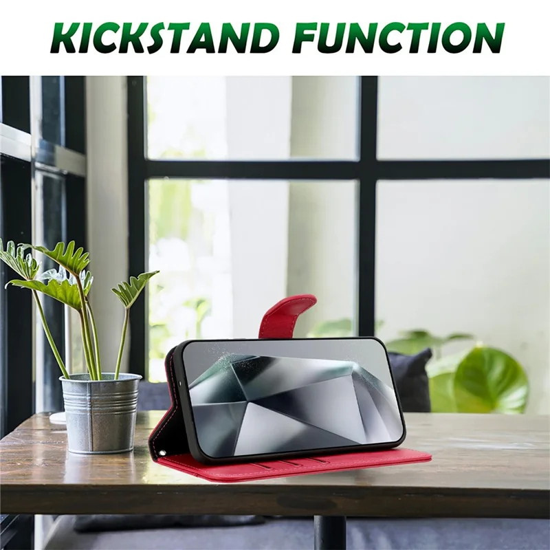 Stand Case for Honor 400 Pro 5G (Global)G PU Leather Wallet Phone Cover S Shape Stitching Design with Strap - Red