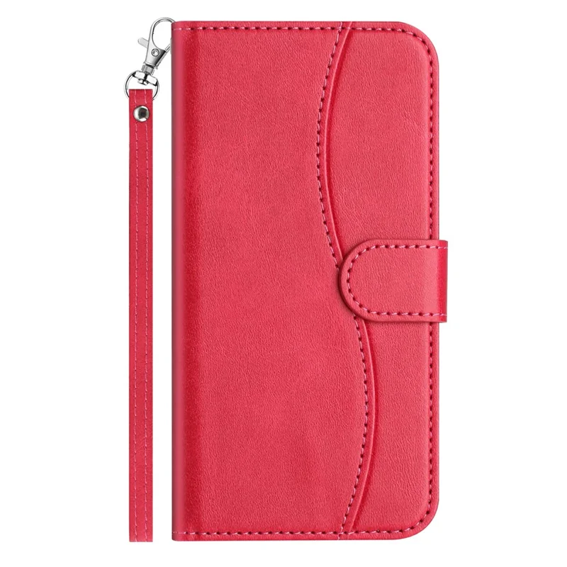Stand Case for Honor 400 Pro 5G (Global)G PU Leather Wallet Phone Cover S Shape Stitching Design with Strap - Red