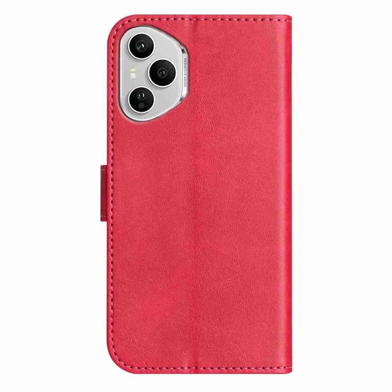Stand Case for Honor 400 Pro 5G (Global)G PU Leather Wallet Phone Cover S Shape Stitching Design with Strap - Red