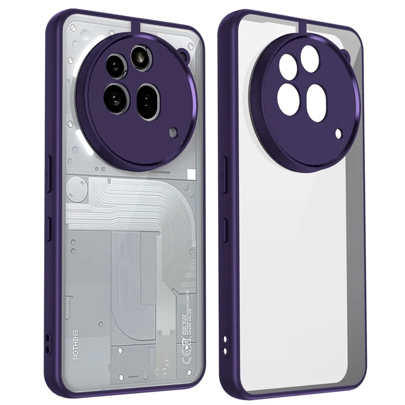 For Nothing Phone (3a) Pro Case Matte Skin Touch Clear PC + TPU Shockproof Phone Back Cover - Purple