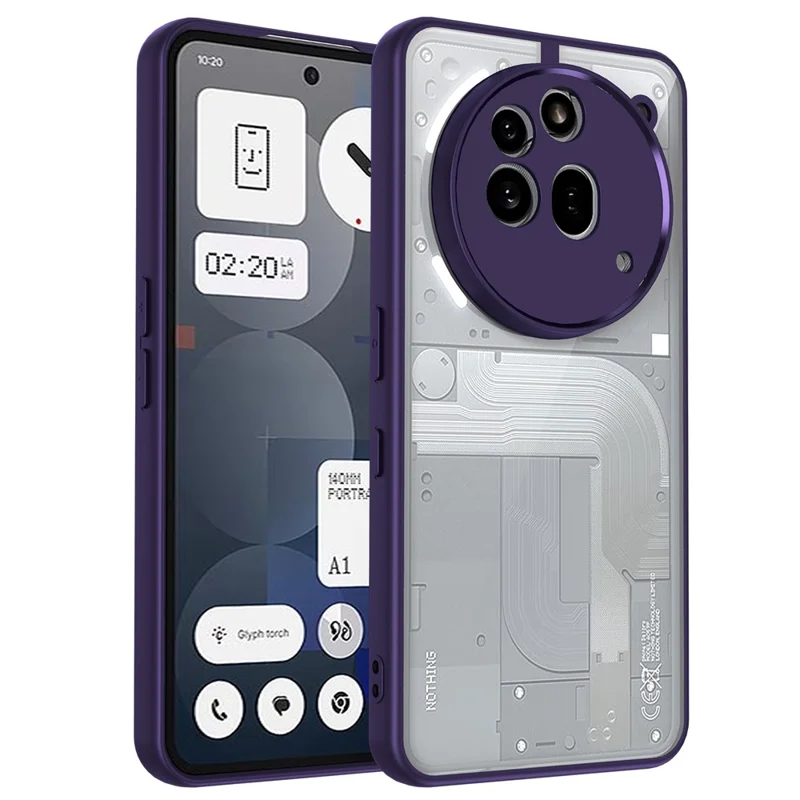 For Nothing Phone (3a) Pro Case Matte Skin Touch Clear PC + TPU Shockproof Phone Back Cover - Purple