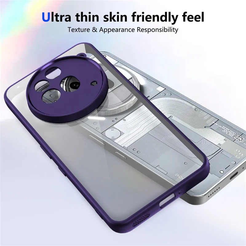 For Nothing Phone (3a) Pro Case Matte Skin Touch Clear PC + TPU Shockproof Phone Back Cover - Purple