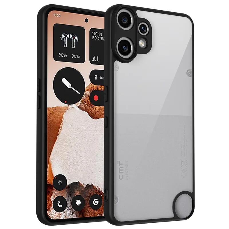 Funda para Nothing CMF Phone 2 Pro Efecto Mate Tacto Suave Transparente PC + TPU Antigolpes Carcasa Trasera - Negro