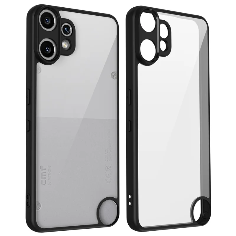 Funda para Nothing CMF Phone 2 Pro Efecto Mate Tacto Suave Transparente PC + TPU Antigolpes Carcasa Trasera - Negro