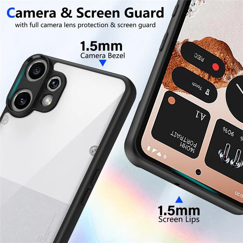 Funda para Nothing CMF Phone 2 Pro Efecto Mate Tacto Suave Transparente PC + TPU Antigolpes Carcasa Trasera - Negro