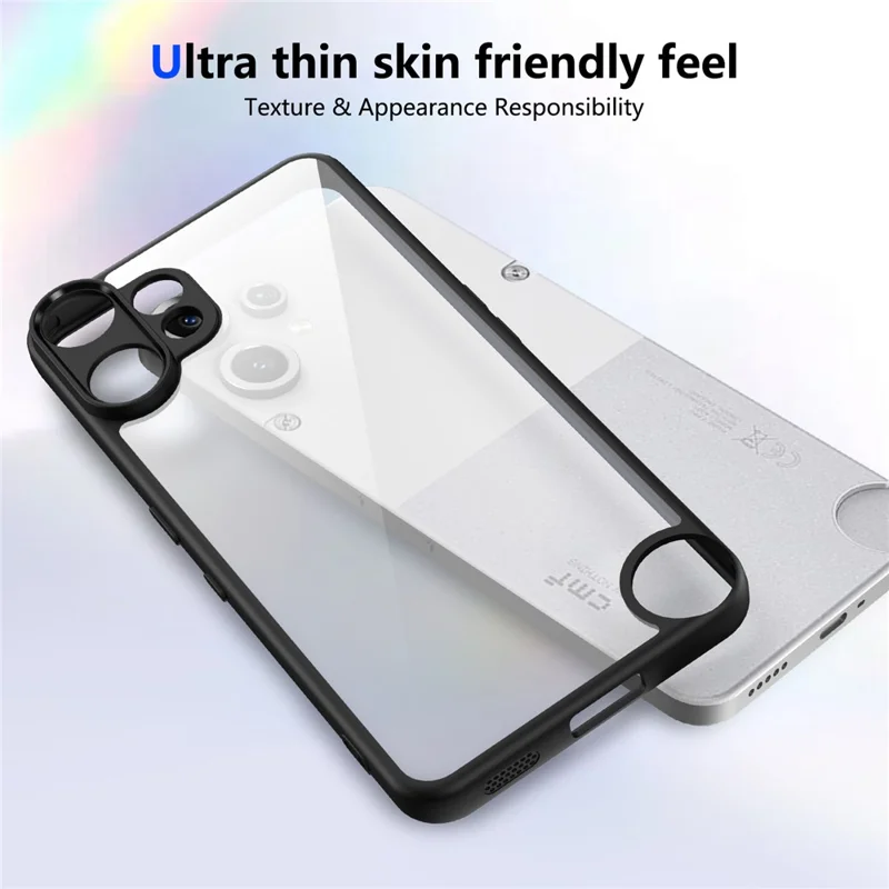 Funda para Nothing CMF Phone 2 Pro Efecto Mate Tacto Suave Transparente PC + TPU Antigolpes Carcasa Trasera - Negro