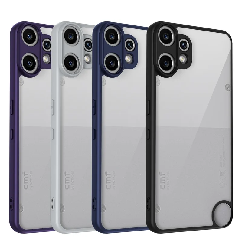 Funda para Nothing CMF Phone 2 Pro Efecto Mate Tacto Suave Transparente PC + TPU Antigolpes Carcasa Trasera - Negro
