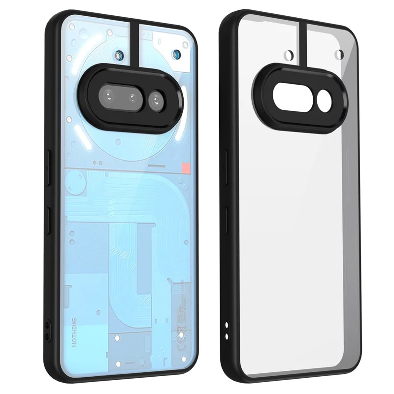 For Nothing Phone (3a) Case Matte Skin Touch Clear PC + TPU Shockproof Phone Back Cover - Black