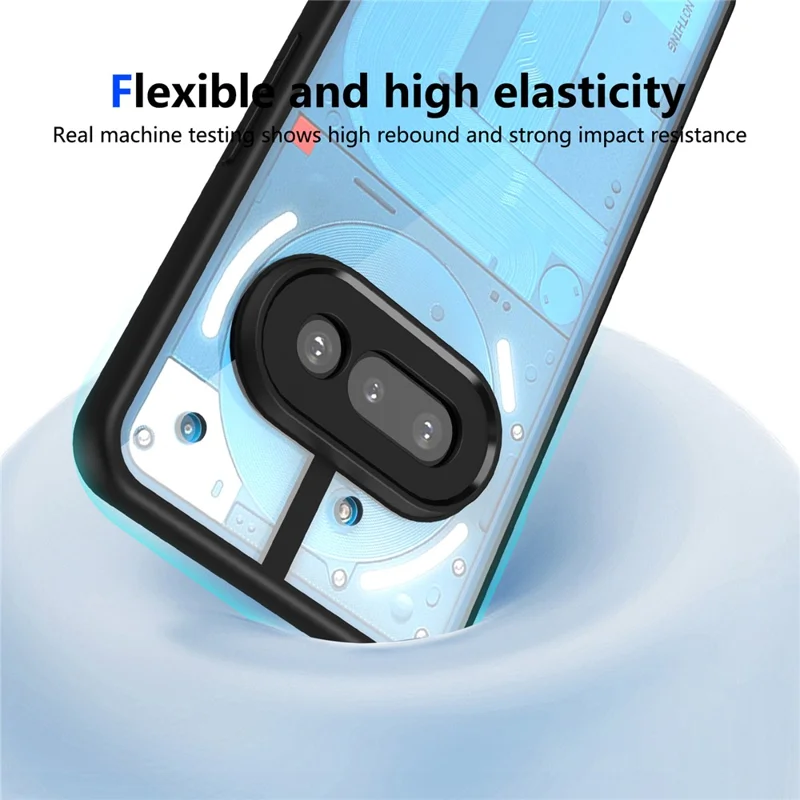 For Nothing Phone (3a) Case Matte Skin Touch Clear PC + TPU Shockproof Phone Back Cover - Black
