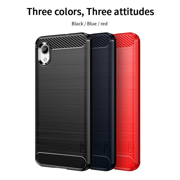 Mofi JK TPU Series-1 Для Samsung Galaxy A23e / A22e Текстура Углеродного Волокна Против Печеночных Отпечатков. - Черный