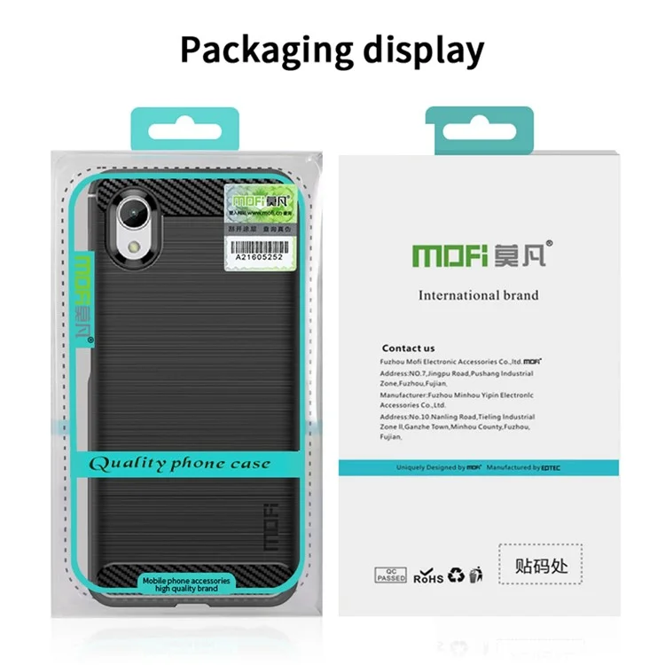 Mofi JK TPU Series-1 Для Samsung Galaxy A23e / A22e Текстура Углеродного Волокна Против Печеночных Отпечатков. - Черный