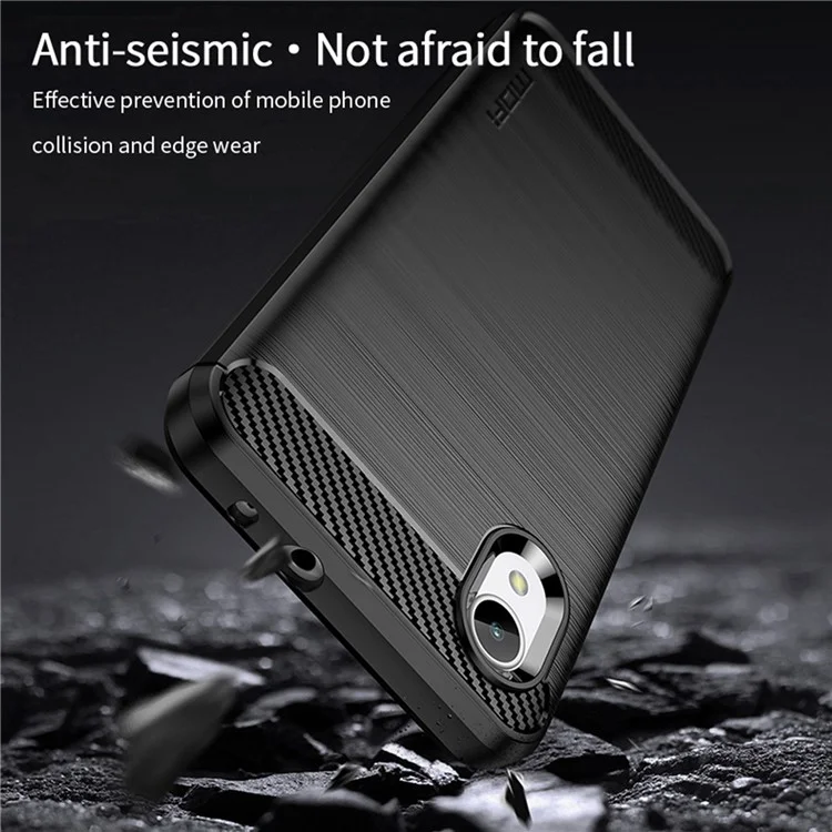Mofi JK TPU Series-1 Для Samsung Galaxy A23e / A22e Текстура Углеродного Волокна Против Печеночных Отпечатков. - Черный