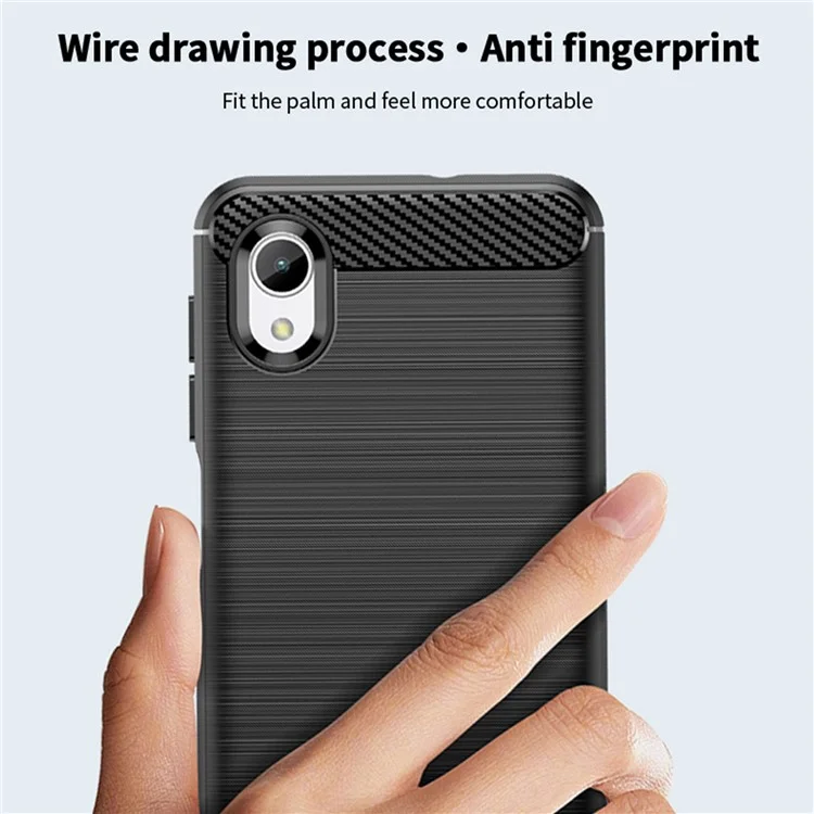 Mofi JK TPU Series-1 Для Samsung Galaxy A23e / A22e Текстура Углеродного Волокна Против Печеночных Отпечатков. - Черный