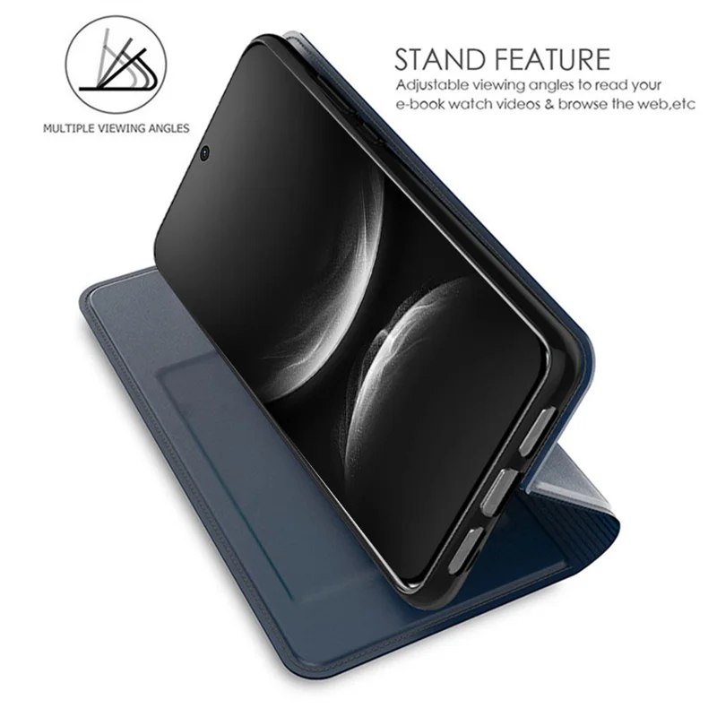 For Huawei nova 14 5G Case PU Leather Phone Cover with Card Holder Stand - Blue