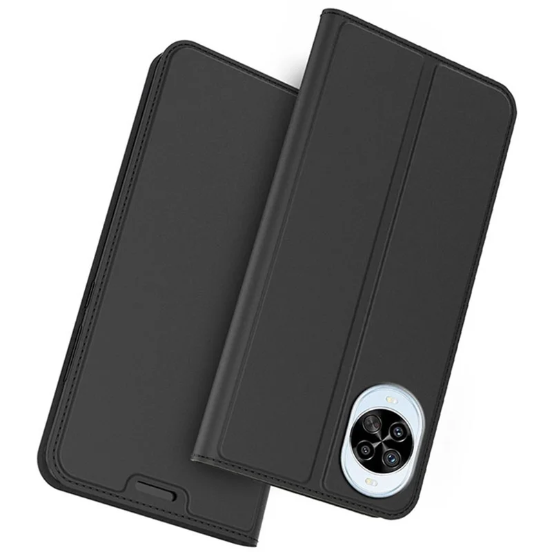 For Huawei nova 14 Pro 5G Case PU Leather Phone Cover with Card Holder Stand - Black