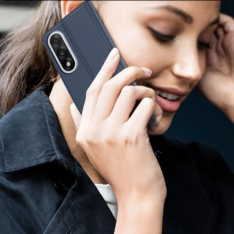 Étui OnePlus Ace 5 Ultra 5G en cuir PU avec support et porte-cartes - Bleu