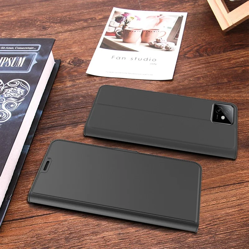 For Honor X60 GT 5G Hülle Stoßfest TPU Innenschale Leder Handyhülle mit Kartenfach - Schwarz