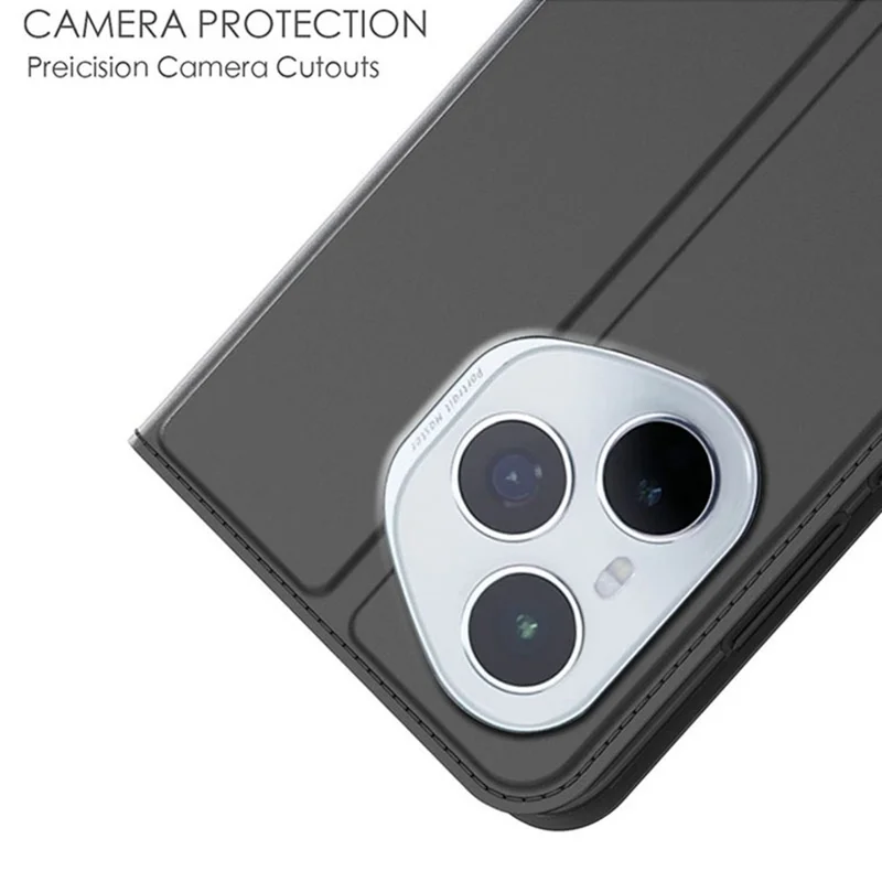 For Honor 400 Pro 5G (Global) Case PU Leather Phone Cover with Card Holder Stand - Black