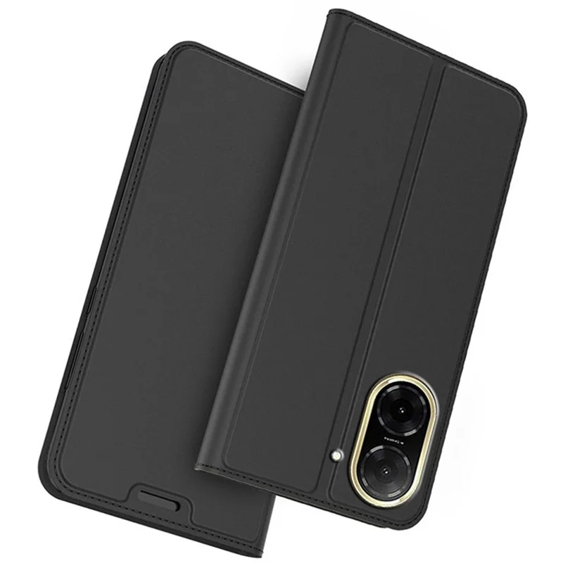 Für Xiaomi Redmi A5 4G (171,7 mm) / Poco C71 4G Hülle Kunstleder Handyhülle mit Kartenfach Ständer - Schwarz