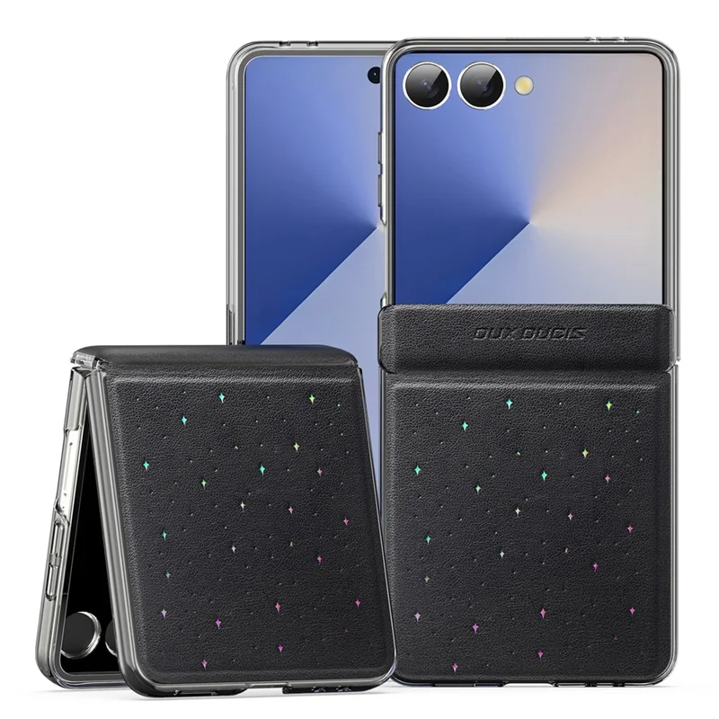 DUX DUCIS STEX Serie per Samsung Galaxy Z Flip7 5G Cover con Motivo a Stelle in Pelle PU + PC per Smartphone