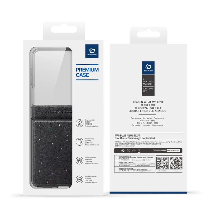 DUX DUCIS STEX Serie per Samsung Galaxy Z Flip7 5G Cover con Motivo a Stelle in Pelle PU + PC per Smartphone