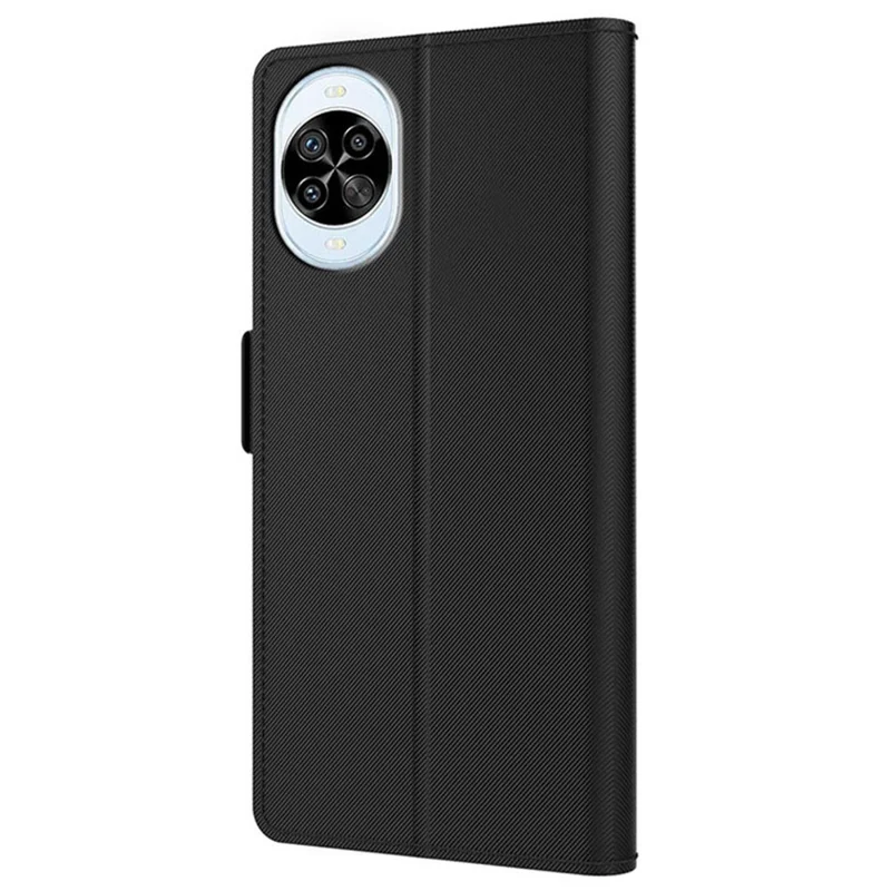 For Huawei nova 14 Pro 5G Case Stand PU Leather Phone Cover Card Holder Mirror - Black