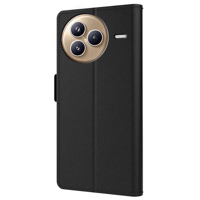 Pour Xiaomi Civi 5 Pro 5G Étui Support en Cuir PU Porte-Cartes Miroir - Noir