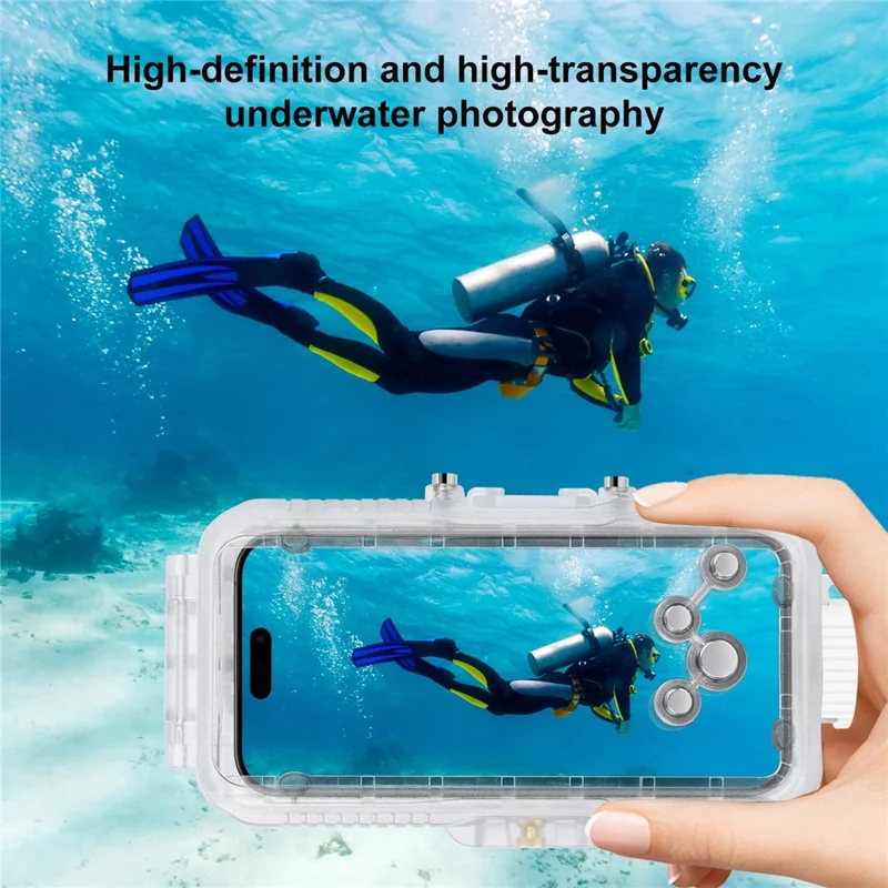 PULUZ PU9117T For iPhone 16 Pro Max Glass + PC Waterproof Cover 40m Underwater Diving Case