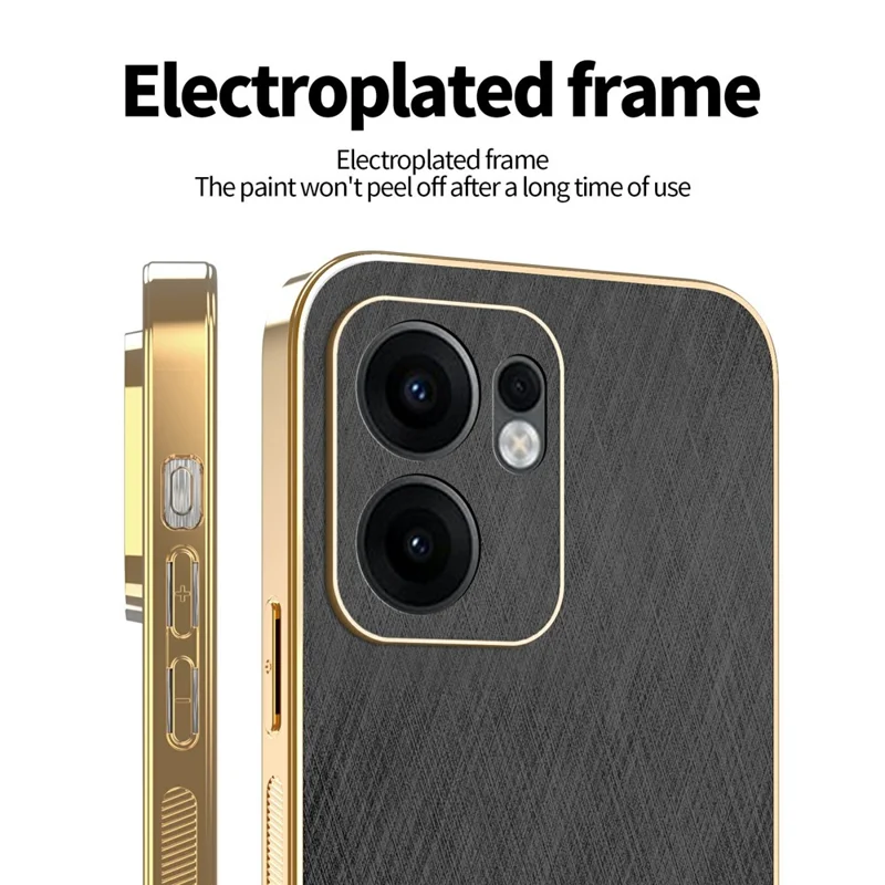 KADEM Für Oppo Reno13 F 4G / 5G Hülle Elektrolytische Seiden-Textur PU + TPU Handyhülle - Schwarz