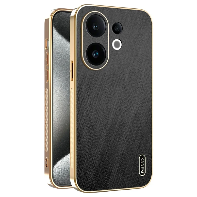 KADEM Pour étui vivo S30 5G Électroplaqué Texture Soyeuse PU + TPU Coque Arrière de Téléphone - Noir