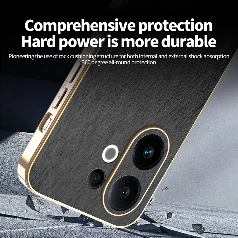 KADEM Pour étui vivo S30 5G Électroplaqué Texture Soyeuse PU + TPU Coque Arrière de Téléphone - Noir