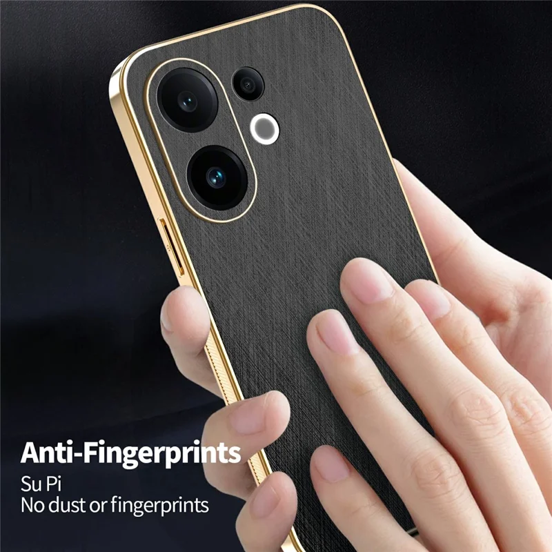 KADEM Pour étui vivo S30 5G Électroplaqué Texture Soyeuse PU + TPU Coque Arrière de Téléphone - Noir