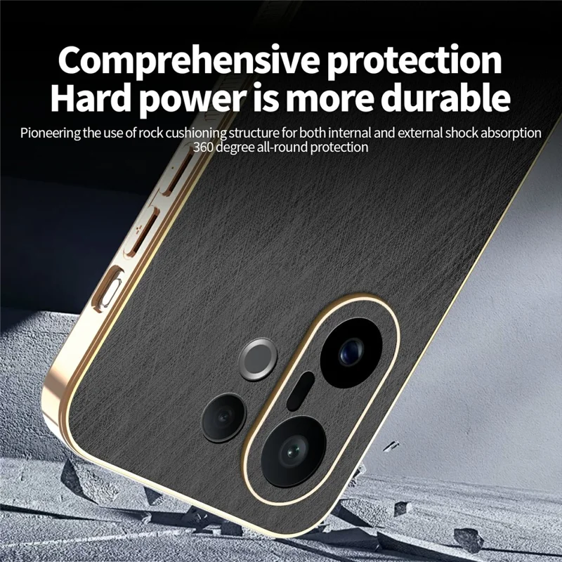 Чехол KADEM для смартфона vivo S30 Pro mini 5G с электролитической отделкой, текстурой шелка, из ПУ + ТПУ - Черный