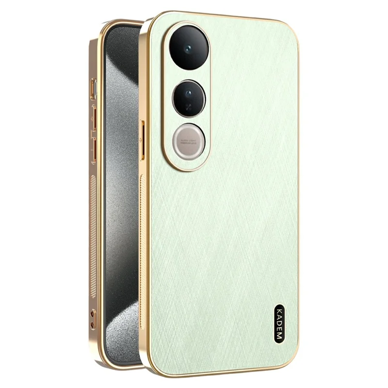 KADEM For vivo V50 Lite 4G / 5G Case Electroplating Silk Texture PU + TPU Phone Back Cover - Green