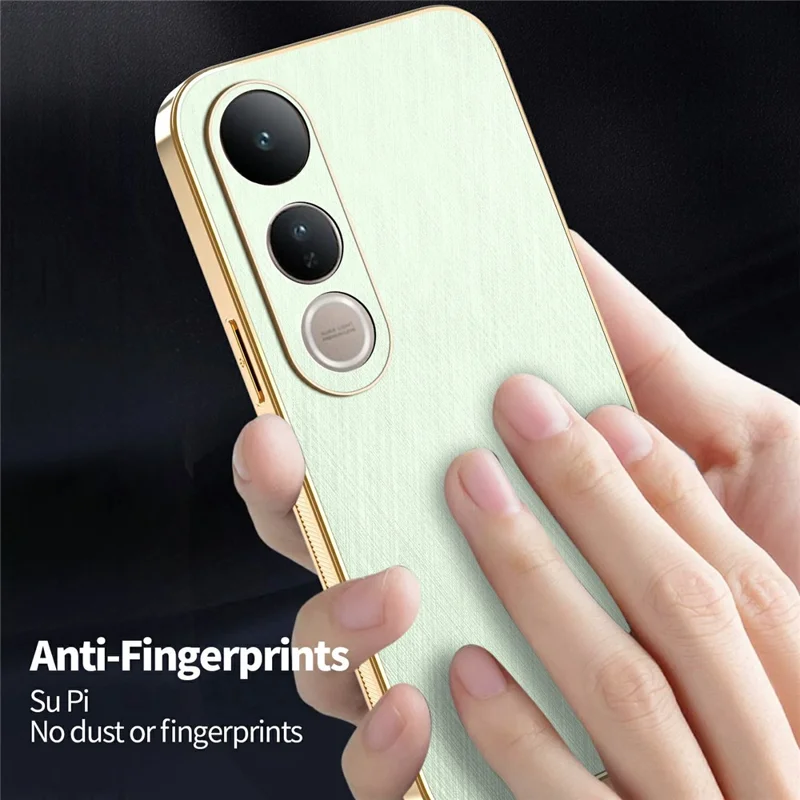 KADEM For vivo V50 Lite 4G / 5G Case Electroplating Silk Texture PU + TPU Phone Back Cover - Green