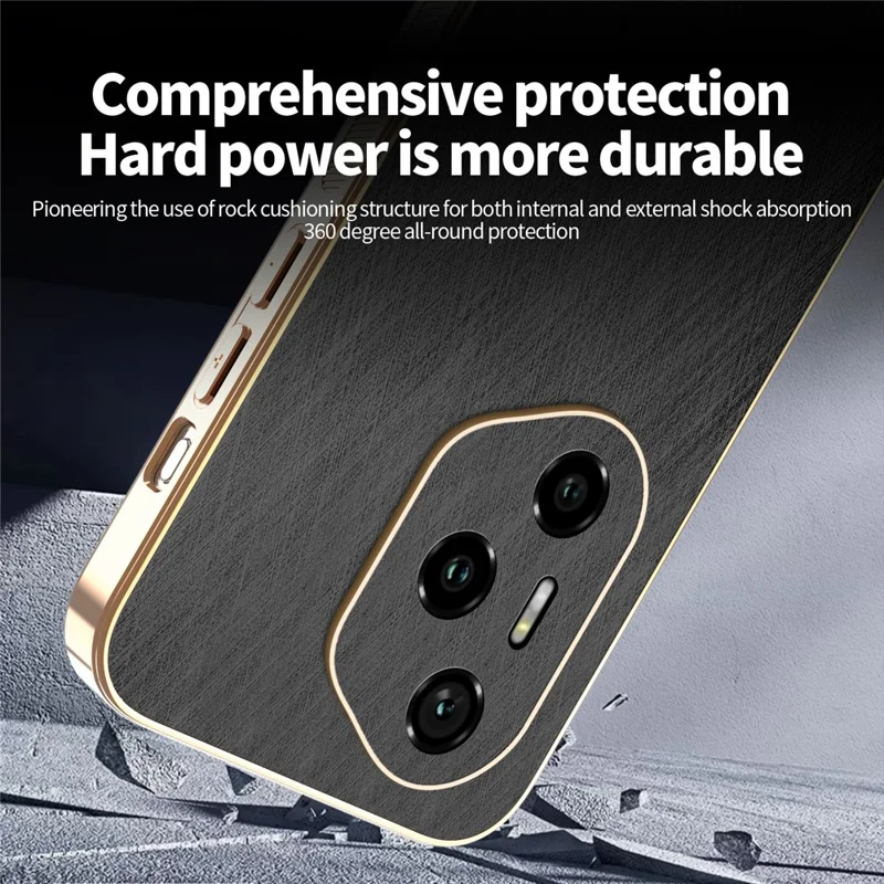KADEM Pour Honor 400 Pro 5G (Global) Étui Électroplaqué Texture Soyeuse PU + TPU Coque Arrière de Téléphone - Noir