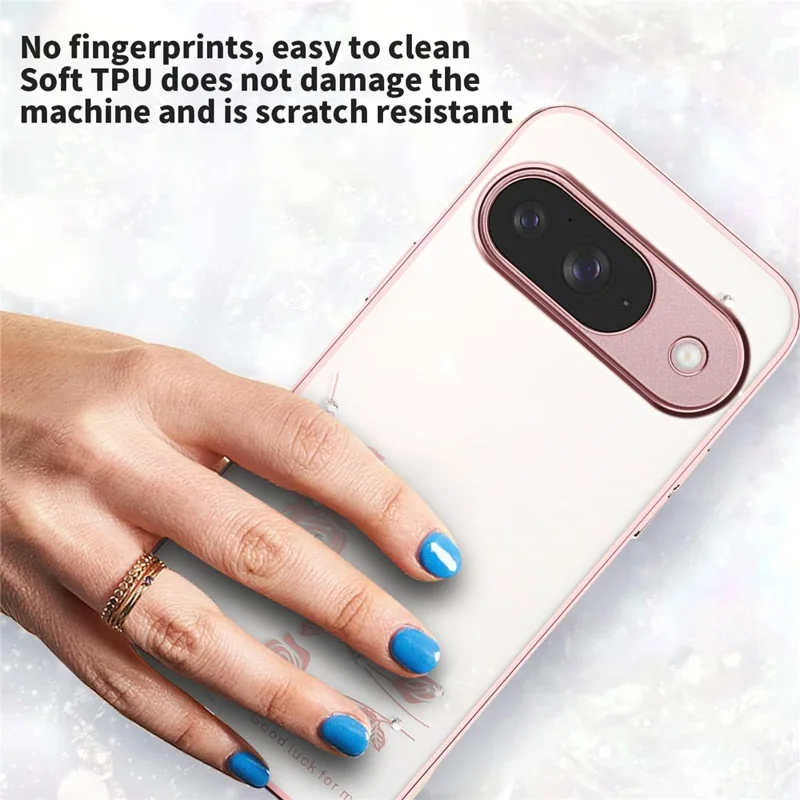 KADEM For Google Pixel 10 / Pixel 10 Pro Case Flower Rhinestone Decor TPU Phone Cover - Rose Gold