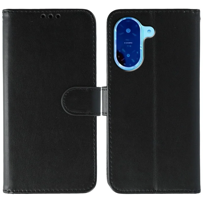 Für Xiaomi Redmi A5 4G (171,7mm) / Poco C71 4G Hülle PU-Leder Flip Wallet Handyhülle mit Trageriemen - Schwarz