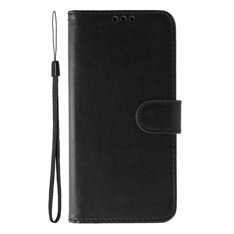 Für Xiaomi Redmi A5 4G (171,7mm) / Poco C71 4G Hülle PU-Leder Flip Wallet Handyhülle mit Trageriemen - Schwarz