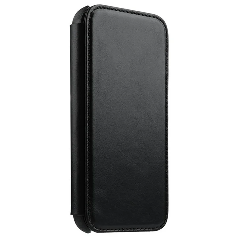 MELKCO For iPhone 16 Pro Max Case Compatible with MagSafe Card Slots Genuine Cow Leather Phone Cover - Black