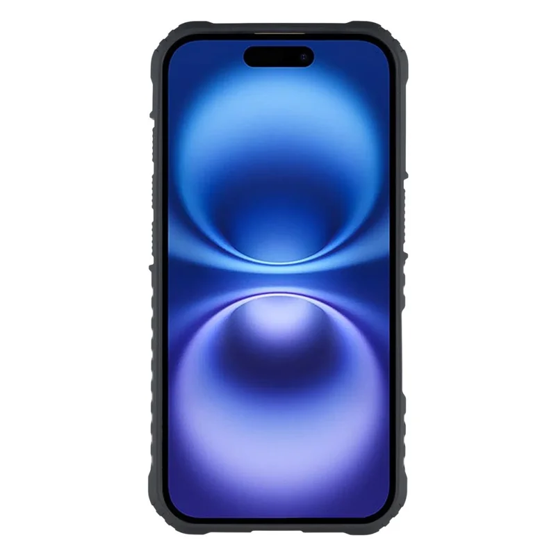 For iPhone 16 Magnetic Case with Kickstand PC + TPU Phone Back Cover - Cyan