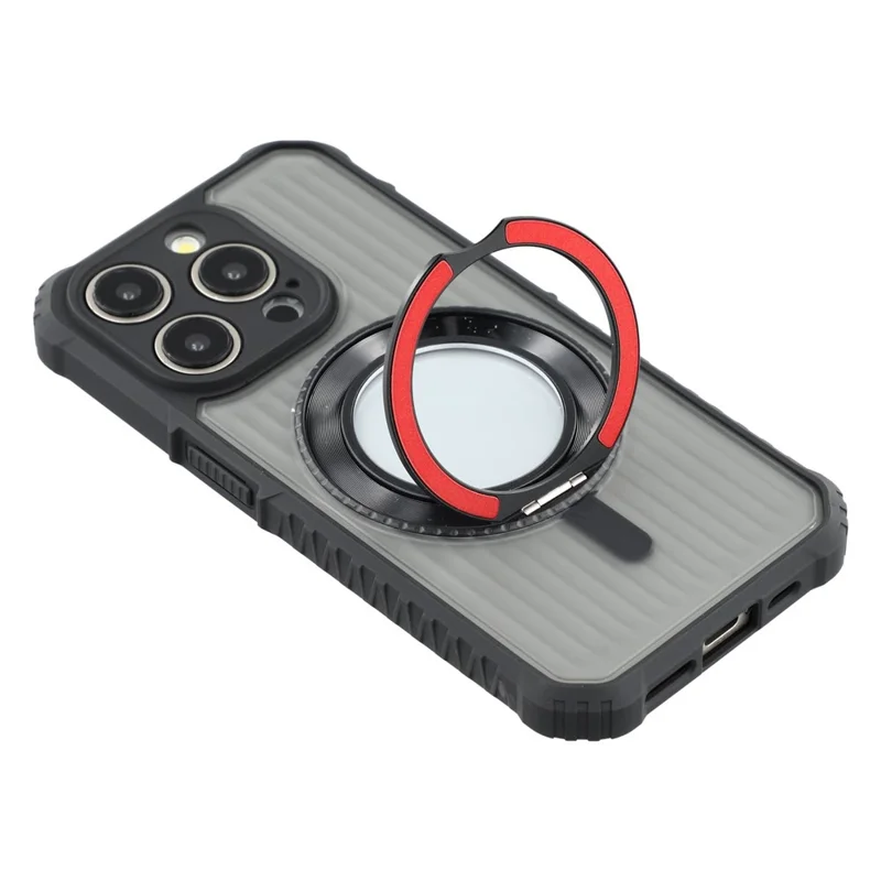 For iPhone 15 Pro Magnetic Case with Kickstand PC + TPU Phone Back Cover - Red